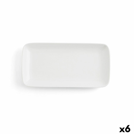 Serving Platter Ariane Vital Coupe Rectangular Ceramic White (28 x 14 cm) (6 Units)