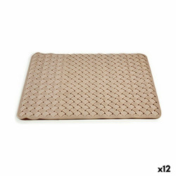 Bath rug Braiding Beige PVC (0,03 x 50 x 50 cm) (12 Units)