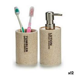 Soap Dispenser Beige Silver Resin 350 ml (12 Units)