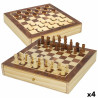 Chess and Checkers Board Colorbaby Drawer Wood (4 Units)