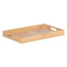 Snack tray 45 x 31 x 5 cm Sheets Natural Wood Rattan 3 Pieces