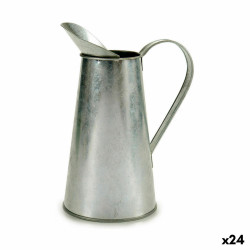 Plant pot Pattern Milk jug Silver Zinc 17 x 21,5 x 11,3 cm (24 Units)