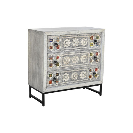 Chest of drawers DKD Home Decor Ceramic Grey White Mango wood (80 x 38 x 80 cm)