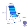 Folding Chair Marbueno Stripes Blue 69 x 109 x 58 cm