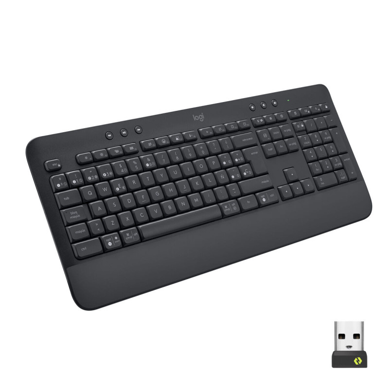 Wireless Keyboard Logitech 920-010917 Spanish Qwerty Black Grey