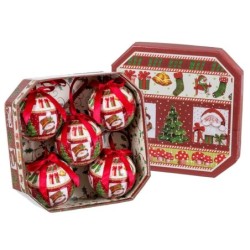 Christmas Baubles Multicolour Paper Polyfoam Father Christmas 7,5 x 7,5 x 7,5 cm (5 Units)