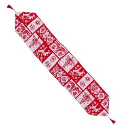 Table Runner Christmas White Red Polyester 180 x 33 cm