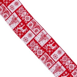 Table Runner Christmas White Red Polyester 180 x 33 cm