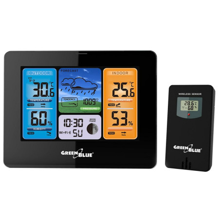 Multi-function Weather Station Greenblue GB215 White Black Grey