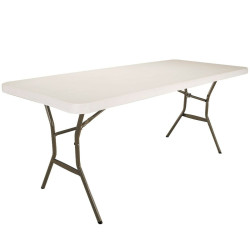 Folding Table Lifetime White 185 x 74 x 76 cm Steel Plastic