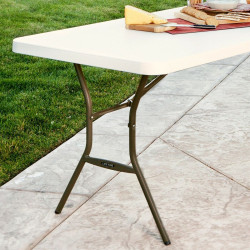 Folding Table Lifetime White 185 x 74 x 76 cm Steel Plastic