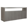 Sideboard DKD Home Decor Crystal Grey Aluminium Oak Tempered Glass (165 x 39 x 76 cm)