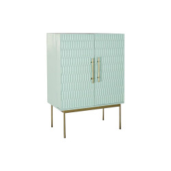 Sideboard DKD Home Decor Bottle rack Metal Wood Turquoise (90 x 48 x 130 cm)