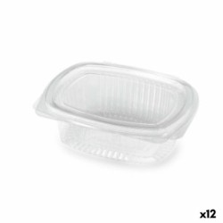 Food Preservation Container Algon Reusable 375 ml Transparent Oval 15 x 11 x 5 cm (12 Units)