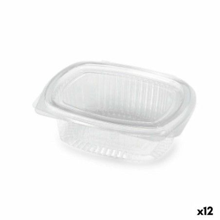 Food Preservation Container Algon Reusable 375 ml Transparent Oval 15 x 11 x 5 cm (12 Units)