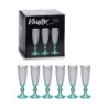 Champagne glass Turquoise Points Glass 6 Units (185 ml)