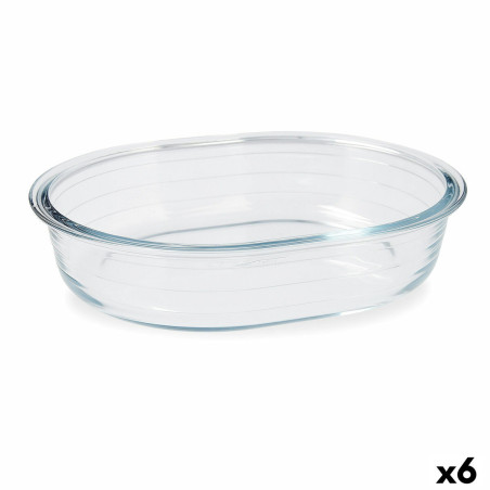 Serving Platter Pyrex Classic Oval Transparent Glass 25 x 20 x 6 cm (6 Units)