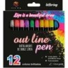 Set of Felt Tip Pens Alex Bog Outliner Multicolour 12 Pieces Cake