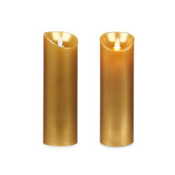 LED Candle Golden 8 x 8 x 25 cm (12 Units)