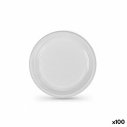 Set of reusable plates Algon White Plastic 25 cm (100 Units)