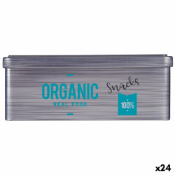 Tin Organic Snacks Grey Tin (11 x 7,1 x 18 cm) (24 Units)