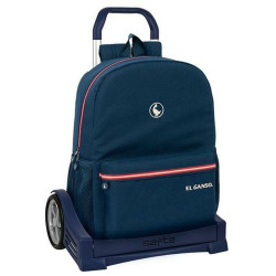 School Rucksack with Wheels El Ganso Classic Blue 32 x 14 x 43 cm