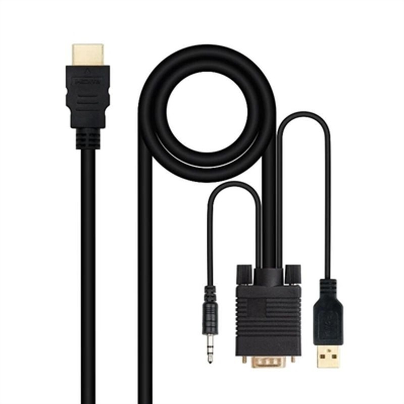 HDMI to VGA with Audio Adapter NANOCABLE 10.15.4350 1,8 m Black