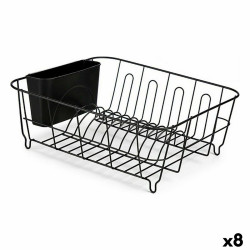 Drainer Black Steel 33,5 x 13,8 x 36,5 cm (8 Units)