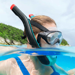 Snorkel Goggles and Tube for Children Bestway Blue Black Multicolour L/XL