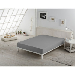 Fitted bottom sheet Alexandra House Living Dark grey 135/140 x 190/200 cm