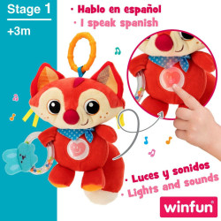 Rattle Cuddly Toy Winfun Fox 13,5 x 26,5 x 7,5 cm (6 Units)