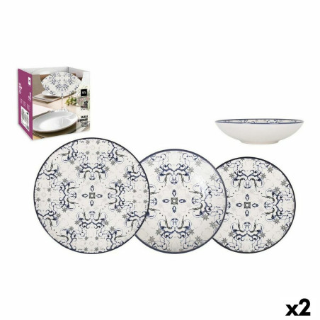 Dinnerware Set La Mediterránea Tesa 12 Pieces Porcelain (2 Units)