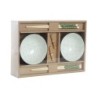 Sushi Set DKD Home Decor Bamboo Stoneware White Green Oriental 30 x 21 x 7 cm (6 Pieces)