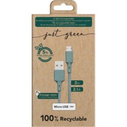 USB Cable BigBen Connected JGCBLCOTMIC2MNG Green 2 m (1 Unit)