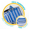 Beach Chair Aktive Foldable Cushion White Blue 48 x 84 x 46 cm (2 Units)