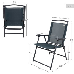 Folding Chair Aktive Grey 46 x 92 x 62 cm (2 Units)