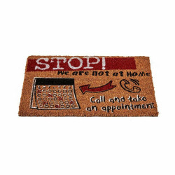 Doormat Stop Black Red Natural Coconut Fibre 40 x 1,5 x 60 cm (12 Units)