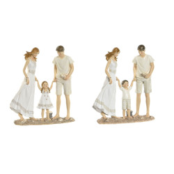 Decorative Figure Home ESPRIT White Beige Mediterranean 20,5 x 6,5 x 24,5 cm (2 Units)