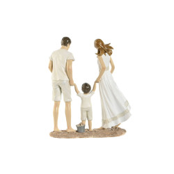 Decorative Figure Home ESPRIT White Beige Mediterranean 20,5 x 6,5 x 24,5 cm (2 Units)