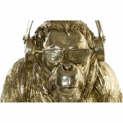 Decorative Figure DKD Home Decor 27 x 26 x 36 cm Headphones Golden Glasses Modern