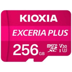 Micro SD Memory Card with Adaptor Kioxia Exceria Plus Pink Class 10 UHS-I U3