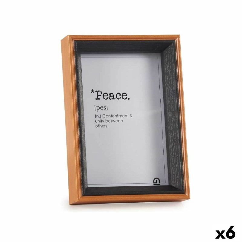 Photo frame Crystal Black Brown MDF Wood (12 x 17 x 3 cm) (6 Units)