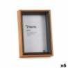 Photo frame Crystal Black Brown MDF Wood (12 x 17 x 3 cm) (6 Units)