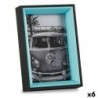 Photo frame 3 x 17 x 12 cm Crystal Black Blue MDF Wood (6 Units)