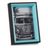 Photo frame 3 x 17 x 12 cm Crystal Black Blue MDF Wood (6 Units)