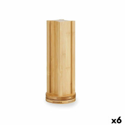 Stand for 20 Coffee Capsules Rotating Bamboo 11 x 11 x 34 cm (6 Units)