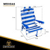 Beach Chair Blue White 62 x 62 x 74 cm