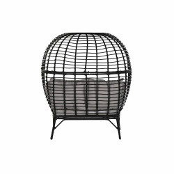 Garden sofa DKD Home Decor Black Beige synthetic rattan Steel (130 x 68 x 146 cm) (130 x 68 x 146 cm)