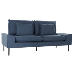 Sofa DKD Home Decor Polyester Metal Navy Blue (197 x 82 x 90 cm)