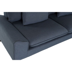 Sofa DKD Home Decor Polyester Metal Navy Blue (197 x 82 x 90 cm)